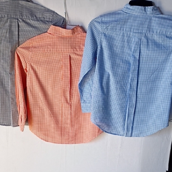 Ralph Lauren Bundle Kids Orange  Blue &  Grey Gingham Shirts Size 7  -grey 10 - Picture 12 of 16